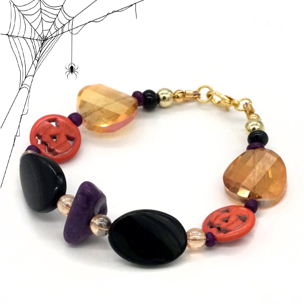Halloween Bracelet Black Orange And Purple 19$